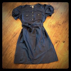 DVF Silk Dress Tie Sash Mother Of Pearl Buttons